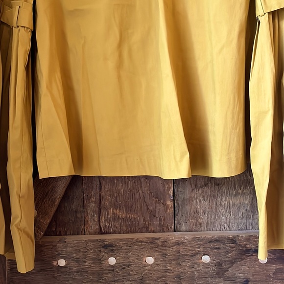 Mustard Yellow Ruffled Sleeve Cotton Top - Picture 3 of 5